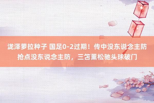 泷泽萝拉种子 国足0-2过期！传中没东说念主防抢点没东说念主防，三笘薫松驰头球破门